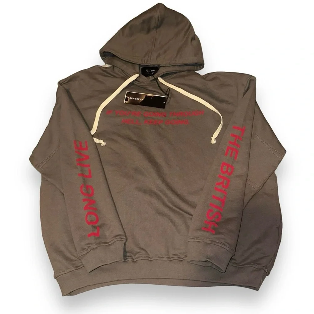 NWT REPRESENT Hell Gray Sweatshirt Hoodie Size Medium - Picture 2 of 6